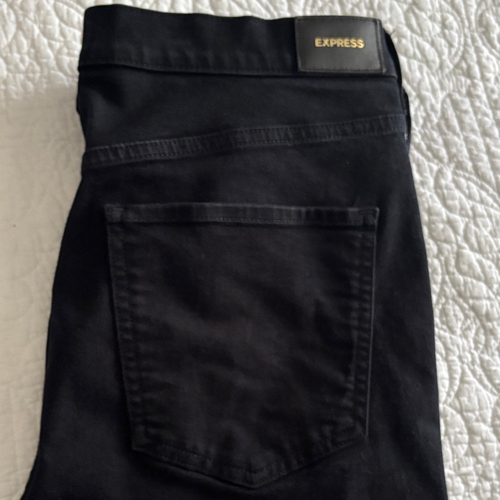 Express Skinny Super High Rise Black Denim Jeans Pants Size 14S